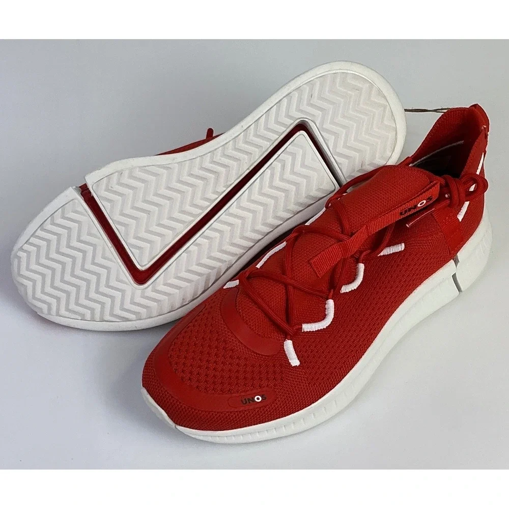 Unos Neillium Red Sneakers Men 5-6 Women 6.5-7.5 Athletic Running‎ Shoes Lace Up
